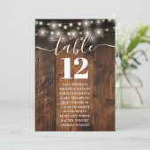 String Lights Hout Tafel Nummer Zitting Grafiek Kaart (Staand voorkant)