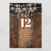 String Lights Hout Tafel Nummer Zitting Grafiek Kaart (Voorkant)