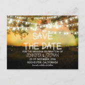 String Lights Kleurrijke romantische Save the Date Aankondigingskaart (Voorkant)
