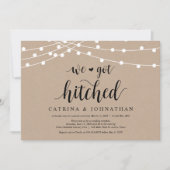 String Lights Kraft, Black font, Wedding Elopement Kaart (Voorkant)