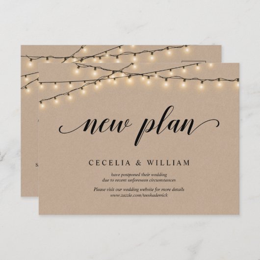 String Lights, Kraft, New Plan, Weddenschap uitges Briefkaart (Voorkant / Achterkant)