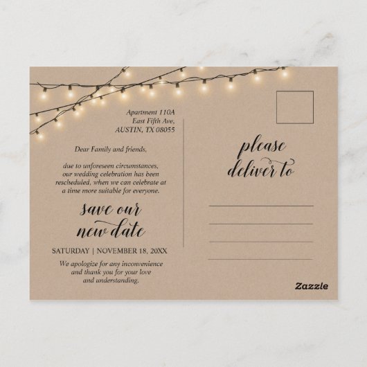 String Lights, Kraft, New Plan, Weddenschap uitges Briefkaart (Achterkant)