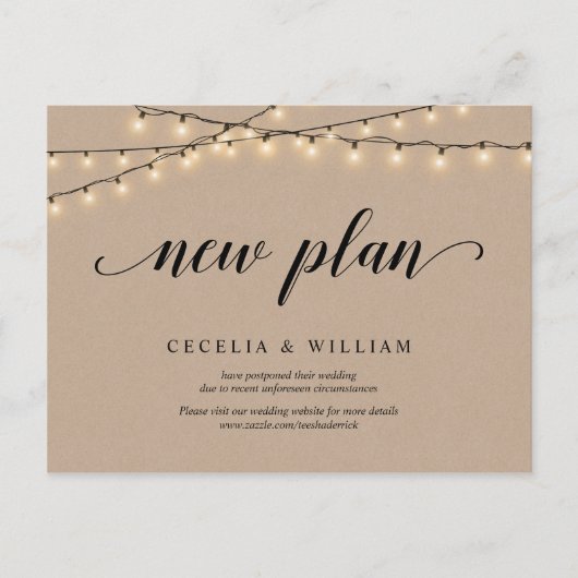 String Lights, Kraft, New Plan, Weddenschap uitges Briefkaart (Voorkant)