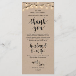 String Lights Kraft, Plaats instelling Dank u kaar Programmakaart