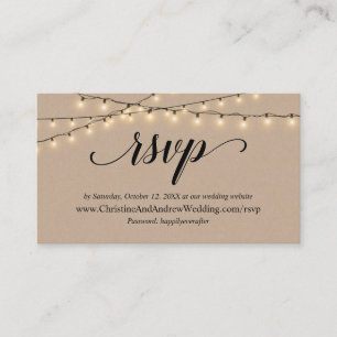 String Lights Kraft, RSVP-antwoordkaart Informatiekaartje