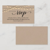 String Lights Kraft, RSVP-antwoordkaart Informatiekaartje (Voorkant / Achterkant)