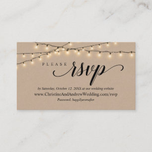 String Lights Kraft, RSVP-antwoordkaart Informatiekaartje