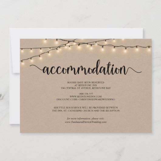 String Lights Kraft, verblijfskaart Kaart (Voorkant)