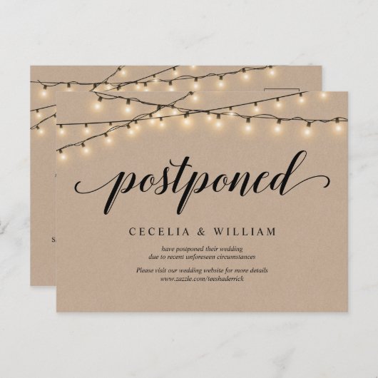 String Lights, Kraft, Weddenschap uitgesteld Briefkaart (Voorkant / Achterkant)