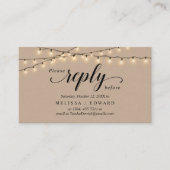 String Lights Kraft, zwart script, RSVP-reactie Informatiekaartje (Voorkant)