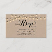 String Lights Kraft, Zwart Script, RSVP Reageren Informatiekaartje (Voorkant)