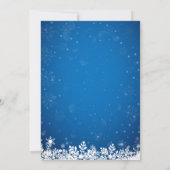 String Lights Lace Snowflakes Blue Kerstparty Kaart (Achterkant)