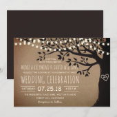 String Lights - Land Rustic Vintage Wedding Kaart (Voorkant / Achterkant)