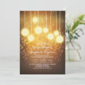 String Lights & Lantaarns Shimmer bruiloft uitnodi Kaart (Staand voorkant)