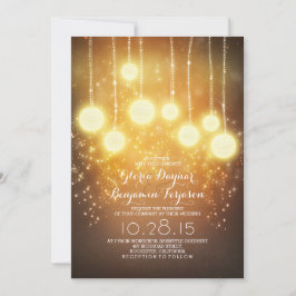 String Lights & Lantaarns Shimmer bruiloft uitnodi Kaart