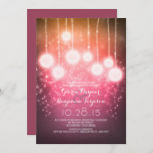 String Lights & Lanterns Shimmer Engagement Party Kaart (Voorkant / Achterkant)