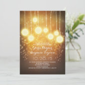 String Lights & Lanterns Shimmer Engagement Party Kaart (Staand voorkant)