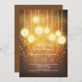 String Lights & Lanterns Shimmer Engagement Party Kaart (Voorkant / Achterkant)