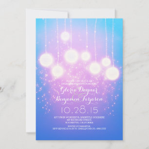 String Lights & Lanterns Shine Engagement Party Kaart