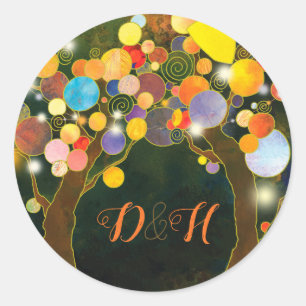 String Lights Liefde Bomen Favor Ronde Sticker