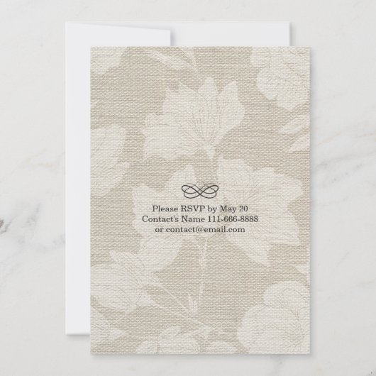 String Lights & Linen Floral Vrijgezellenfeest Wed Kaart (Achterkant)