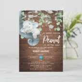 String Lights Little Peanut Elephant Baby shower Kaart (Staand voorkant)