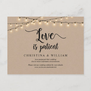 String Lights, Love is Patiënt, Wedding Postponed Briefkaart