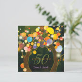 String Lights Love Trees 50e trouwdag Kaart (Staand voorkant)