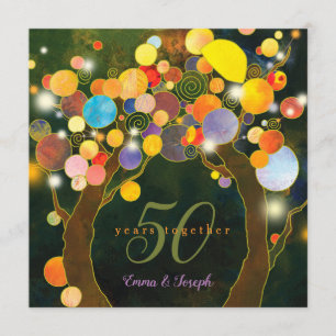 String Lights Love Trees 50e trouwdag Kaart