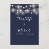 String Lights Marine Blauw Bruiloft Details Informatiekaartje (Achterkant)