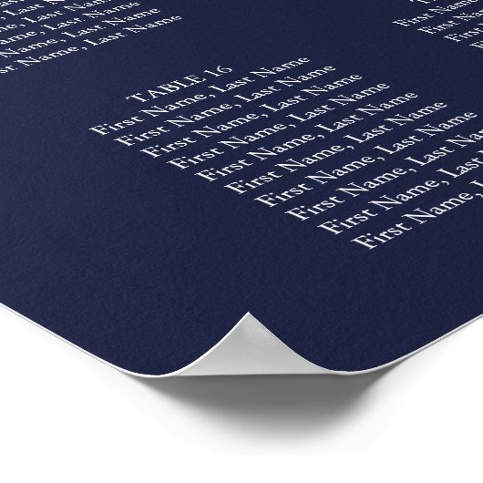 String Lights Marine Blauw Bruiloft Zitplaatsen Gr Poster (Hoek)