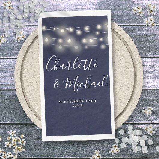 String Lights Marine Blauw Signature Script Bruilo Servet