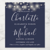 String Lights Marine Blauw Signature Script Bruilo Wijn Etiket (Enkel label)