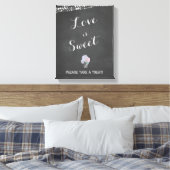 String Lights Mason Jar Chalkboard LOVE is SWEET Canvas Afdruk (Insitu (Slaapkamer))