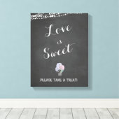 String Lights Mason Jar Chalkboard LOVE is SWEET Canvas Afdruk (Insitu (Houten vloer))