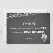 String Lights Mason Jar Chalkboard RING BEARER Kaart (Achterkant)