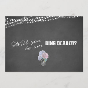 String Lights Mason Jar Chalkboard RING BEARER Kaart