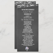 String Lights Mason Jar Chalkboard Wedding Program Programmakaart (Voorkant / Achterkant)