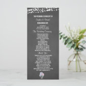 String Lights Mason Jar Chalkboard Wedding Program Programmakaart (Staand voorkant)