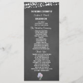 String Lights Mason Jar Chalkboard Wedding Program Programmakaart (Voorkant)