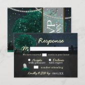 String Lights Mason Jar Firefly Wedding RSVP-kaart RSVP Kaartje (Voorkant / Achterkant)