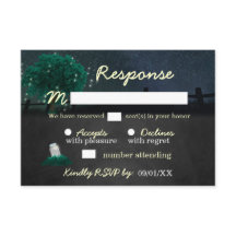 String Lights Mason Jar Firefly Wedding RSVP-kaart