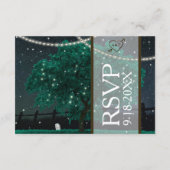 String Lights Mason Jar Firefly Wedding RSVP-kaart RSVP Kaartje (Achterkant)
