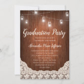  String Lights Mason Jar Graduation Party Kaart (Voorkant)