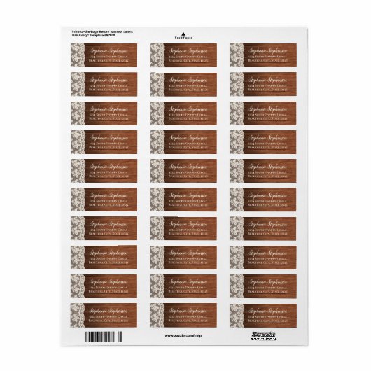  String Lights Mason Jar Lace Wood Weddenschap Etiket (Full Sheet)