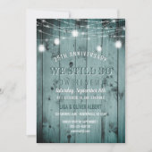 String Lights Mason Jar Rustic Wood Vow Renewal Kaart (Voorkant)