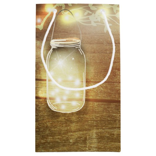 String Lights Mason Jar Rustieke bruiloft Klein Cadeauzakje (Achterkant)