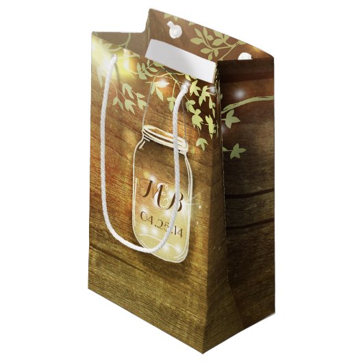 String Lights Mason Jar Rustieke bruiloft Klein Cadeauzakje (Voorkant Gekanteld)