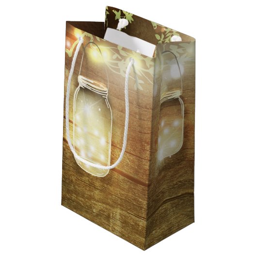 String Lights Mason Jar Rustieke bruiloft Klein Cadeauzakje (Achterkant Gekanteld)