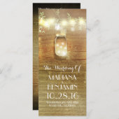 String Lights Mason Jar rustieke bruiloft programm Programmakaart (Voorkant / Achterkant)